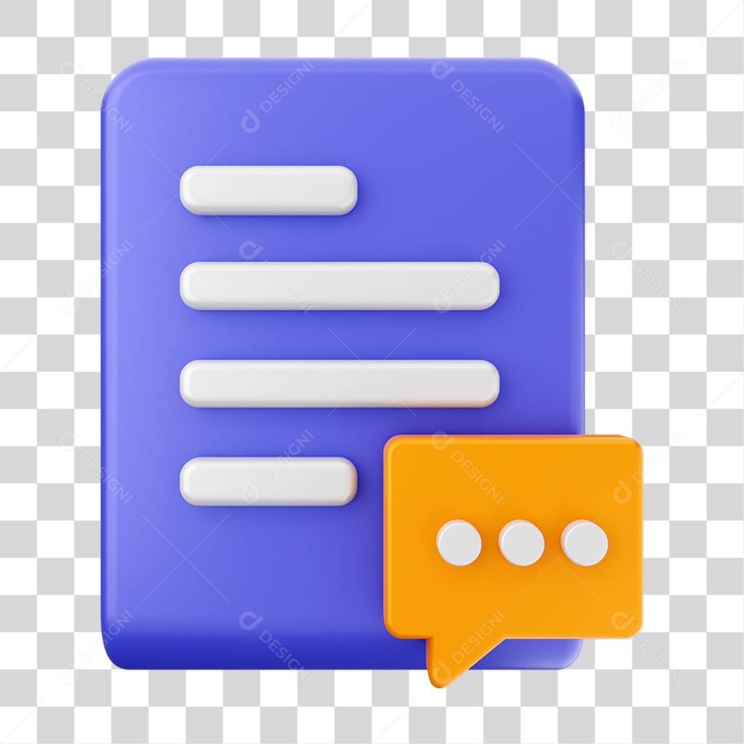 Elemento 3D Ícone Arquivo de Documento PNG Transparente