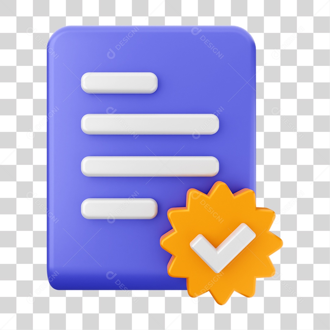 Elemento 3D Ícone Arquivo de Documento PNG Transparente