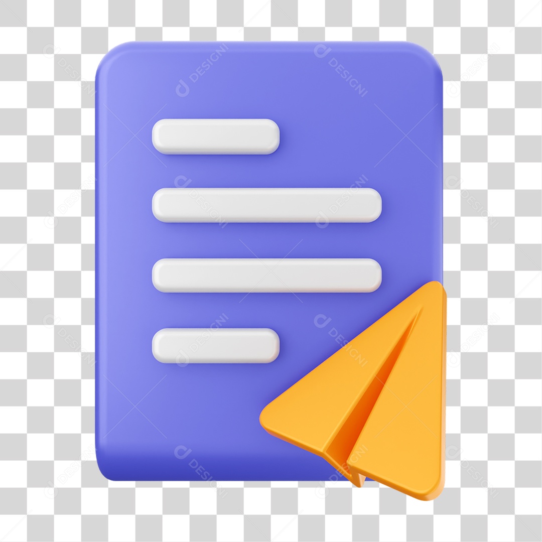 Elemento 3D Ícone Arquivo de Documento PNG Transparente