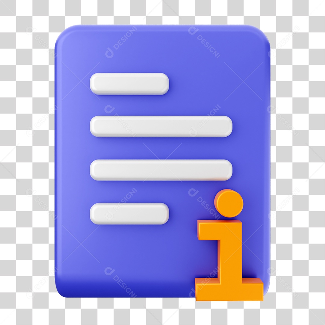 Elemento 3D Ícone Arquivo de Documento PNG Transparente