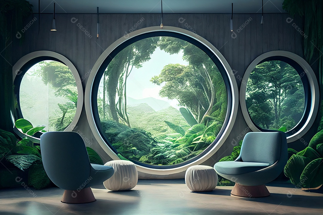 Ilustração mundo futurístico fictício