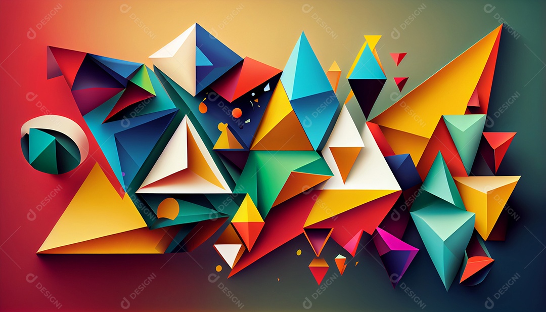 Ilustração 3D fundo formas geometricas