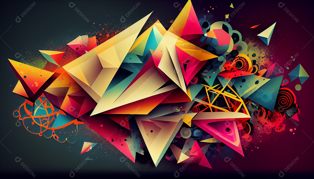 Ilustração 3D fundo formas geometricas