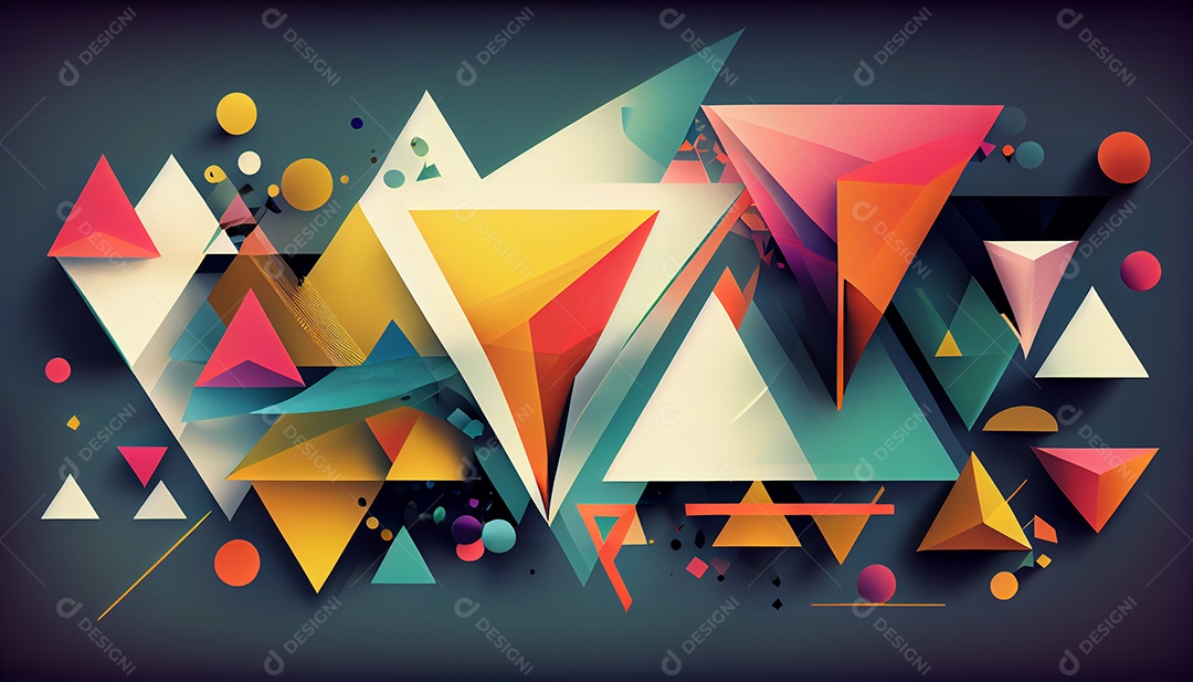 Ilustração 3D fundo formas geometricas