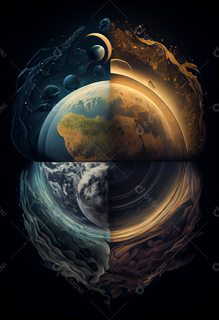 Ilustração 3D Planeta terra