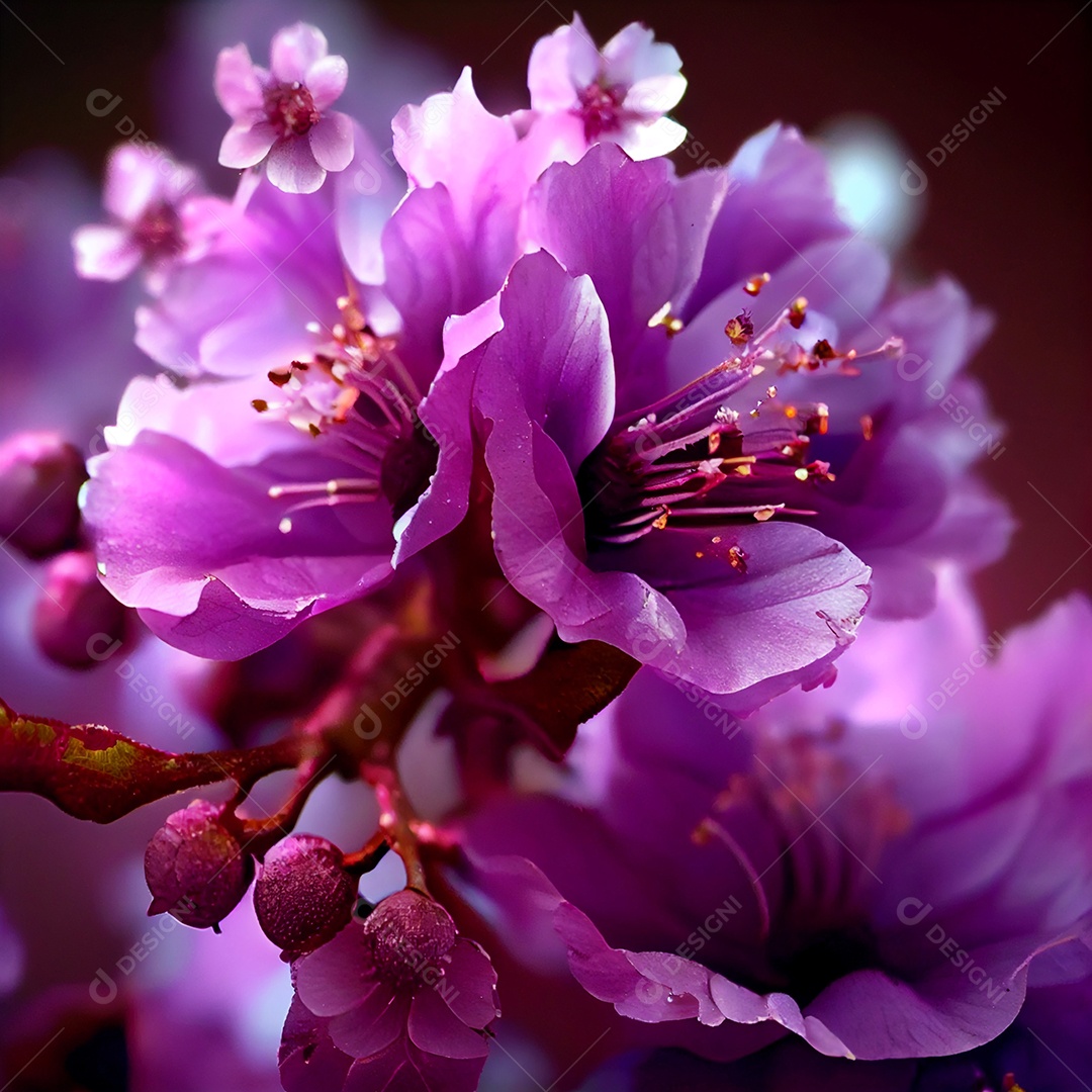 Ilustração 3D de uma flor de cerejeira