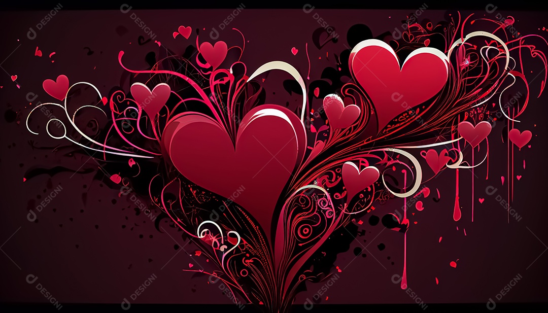 Fundo dos namorados com corações