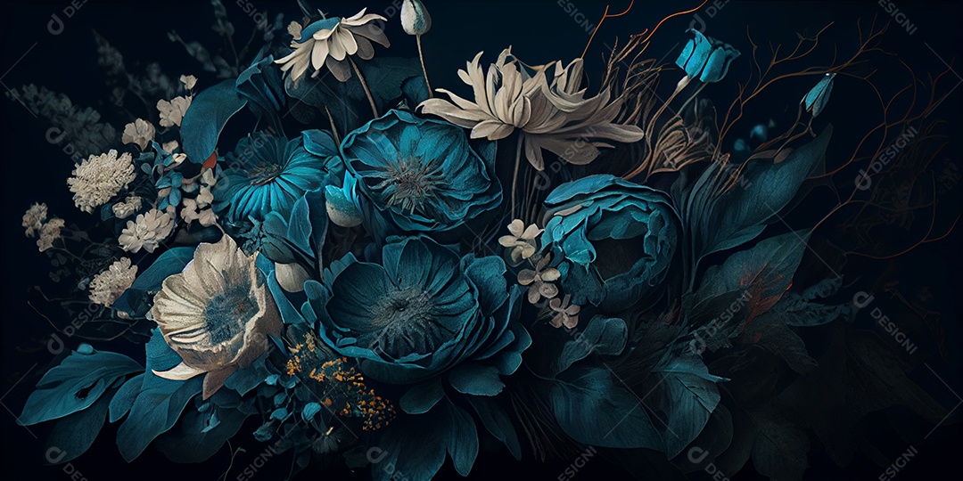 Flores sobre floresta