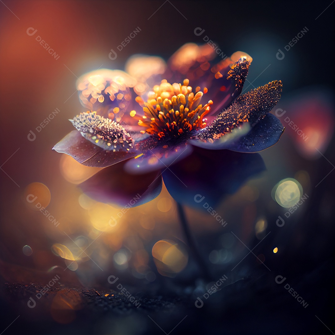 Ilustração 3D de uma flor