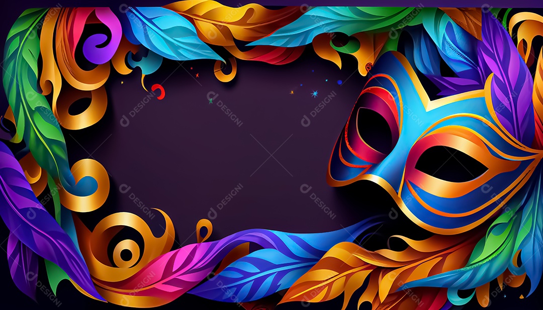 Máscara de carnaval veneziano temporada festiva render ilustração