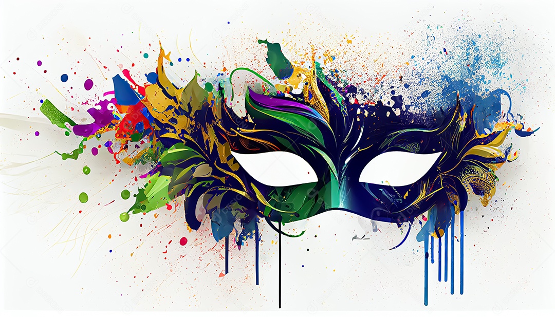 Máscara de carnaval veneziano temporada festiva render ilustração