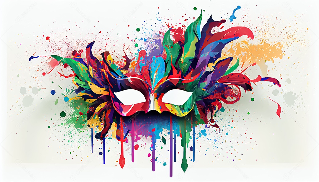 Máscara de carnaval veneziano temporada festiva render ilustração