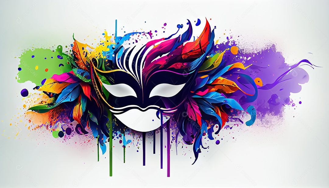 Máscara de carnaval veneziano temporada festiva render ilustração