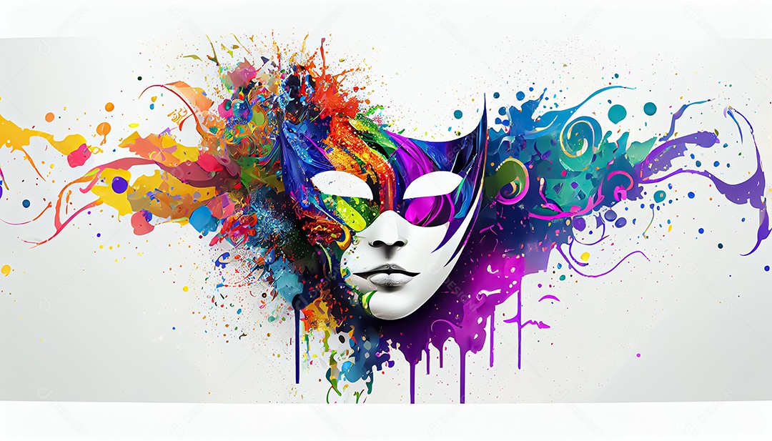 Máscara de carnaval veneziano temporada festiva render ilustração