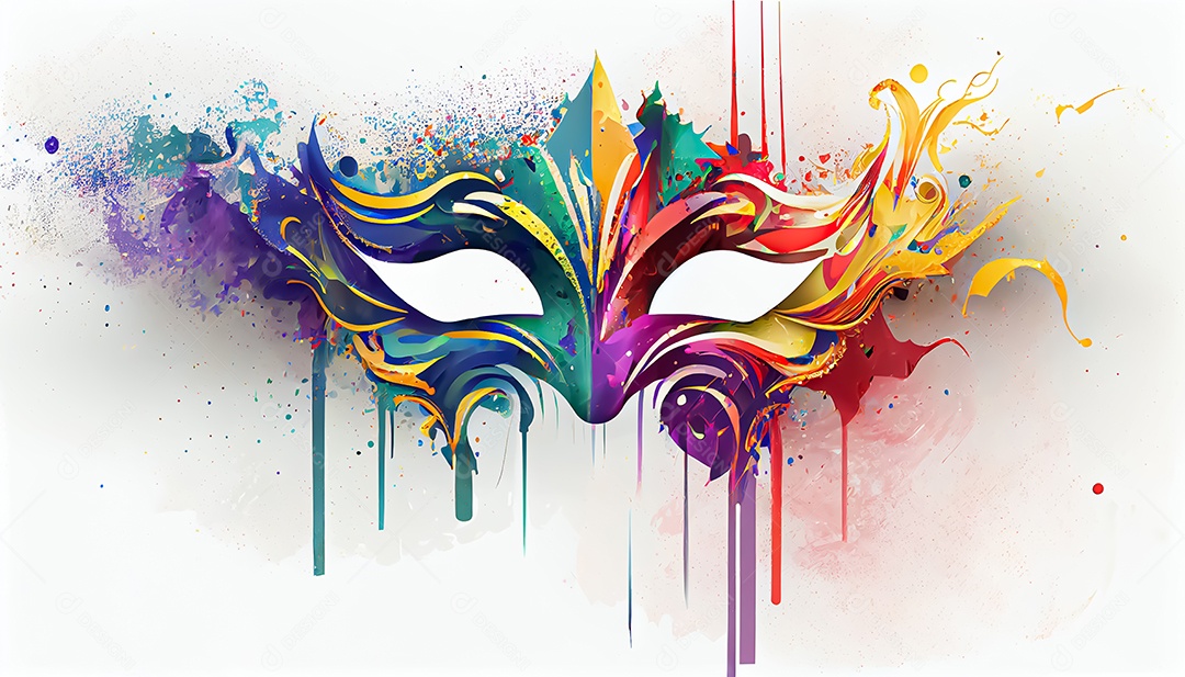 Máscara de carnaval veneziano temporada festiva render ilustração