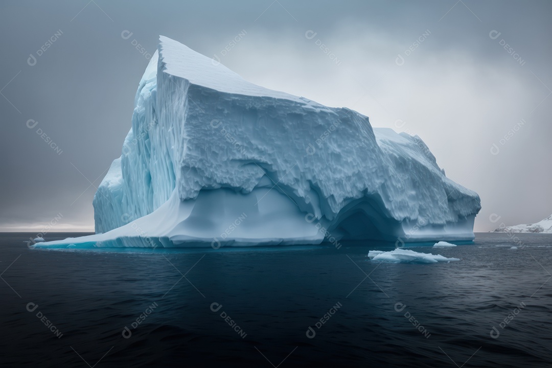 Um belo e grande Iceberg no mar da Península Antártica