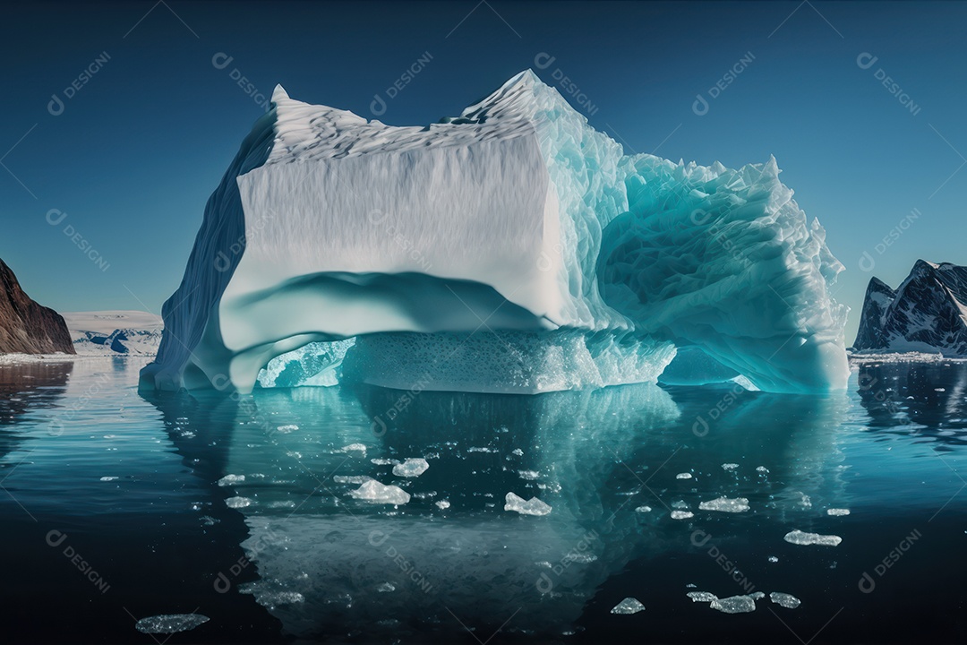 Um belo e grande Iceberg no mar da Península Antártica