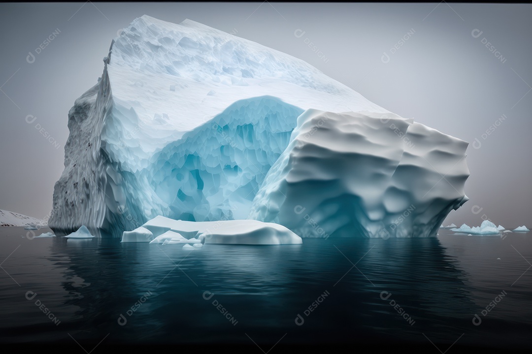 Um belo e grande Iceberg no mar da Península Antártica