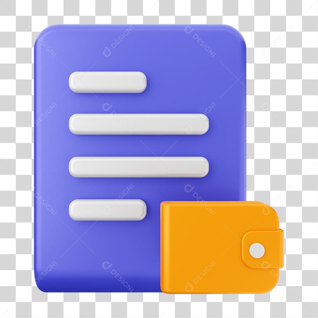 Elemento 3D Ícone Arquivo de Documento PNG Transparente