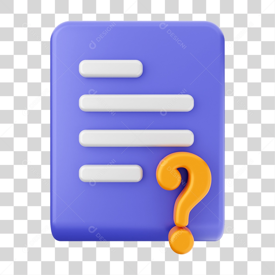 Elemento 3D Ícone Arquivo de Documento PNG Transparente