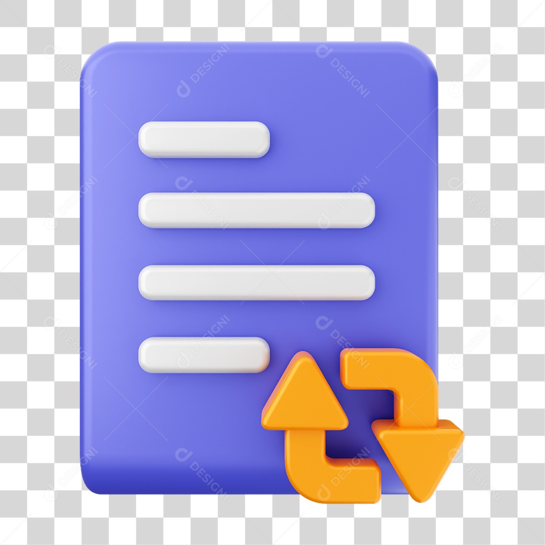 Elemento 3D Ícone Arquivo de Documento PNG Transparente