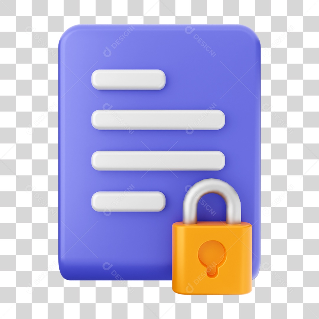 Elemento 3D Ícone Arquivo de Documento PNG Transparente