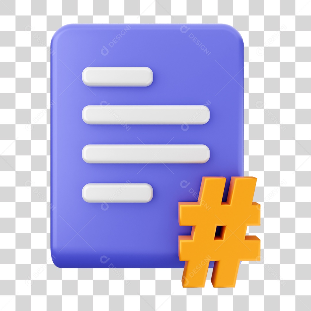 Elemento 3D Ícone Arquivo de Documento PNG Transparente