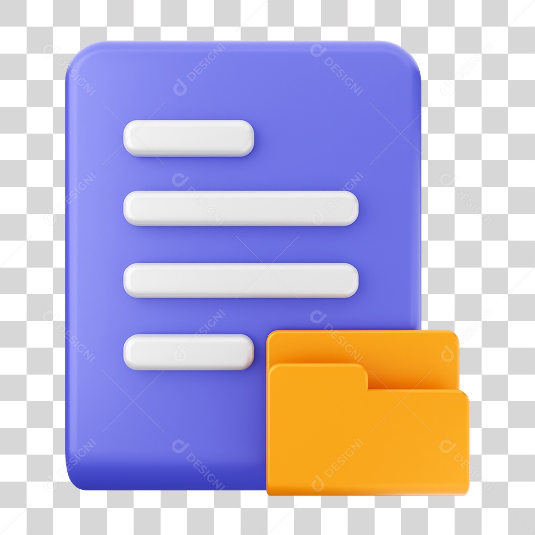 Elemento 3D Ícone Arquivo de Documento PNG Transparente