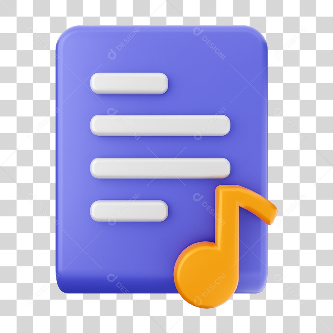 Elemento 3D Ícone Arquivo de Documento PNG Transparente