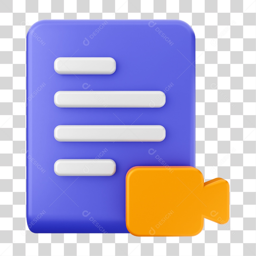 Elemento 3D Ícone Arquivo de Documento PNG Transparente