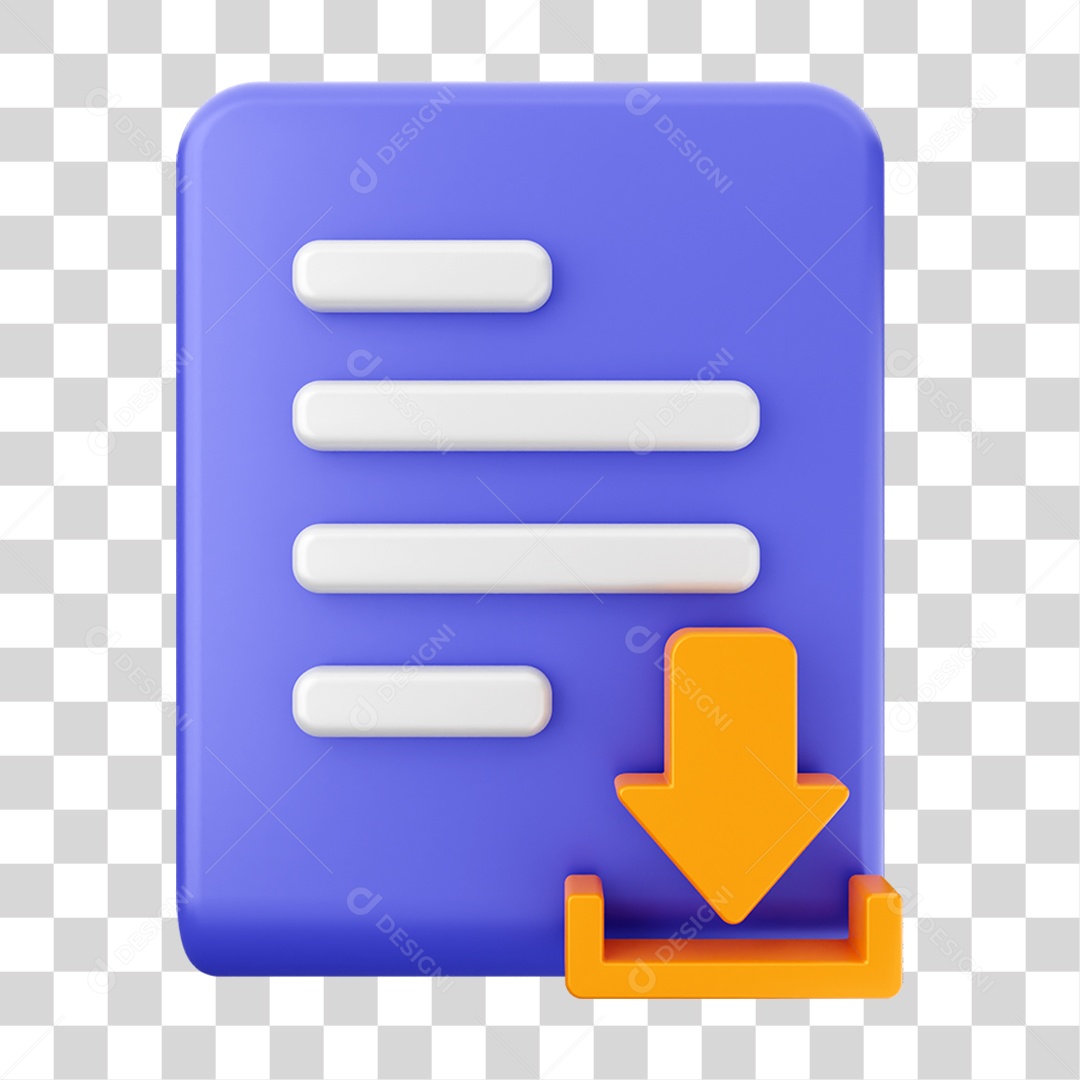 Elemento 3D Ícone Arquivo de Documento PNG Transparente