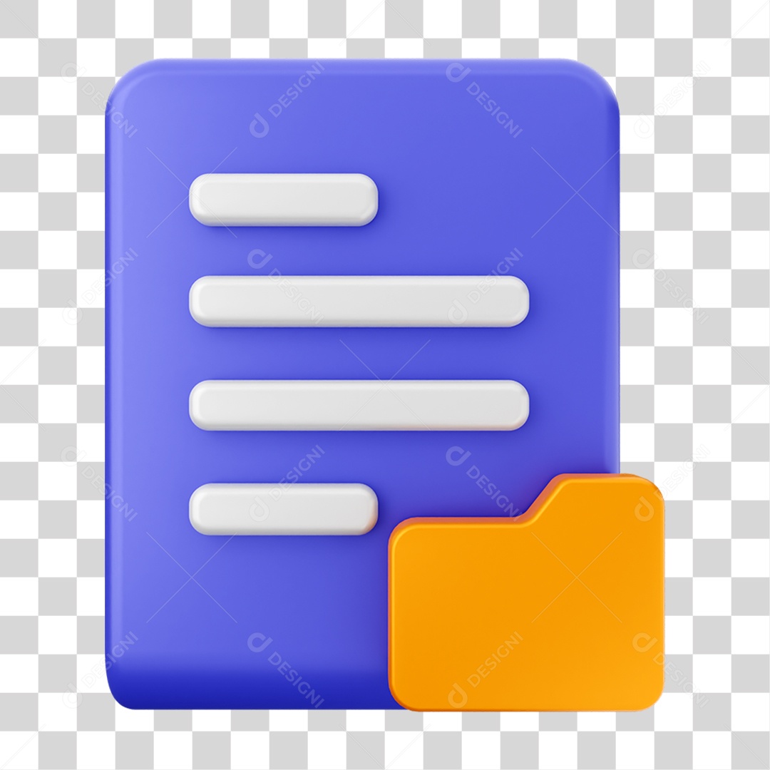 Elemento 3D Ícone Arquivo de Documento PNG Transparente