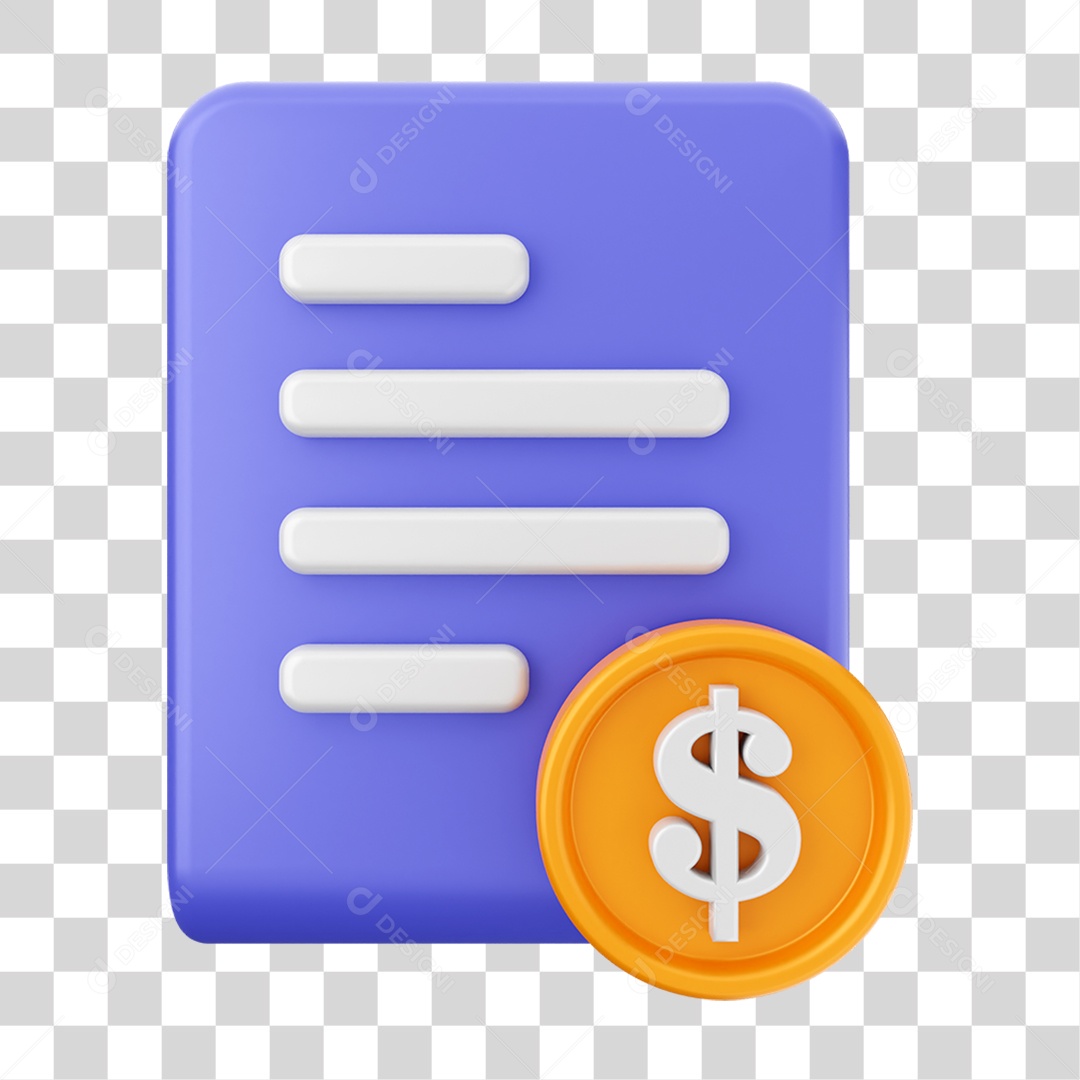 Elemento 3D Ícone Arquivo de Documento PNG Transparente