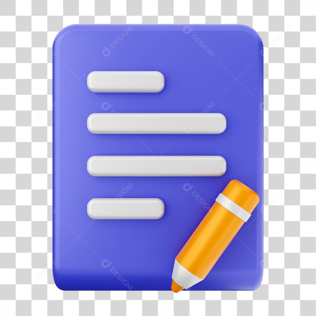 Elemento 3D Ícone Arquivo de Documento PNG Transparente