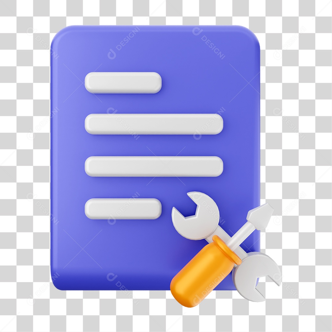 Elemento 3D Ícone Arquivo de Documento PNG Transparente