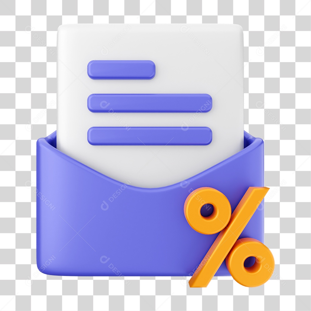 Elemento 3D Ícone de Correio Arquivo PNG Transparente