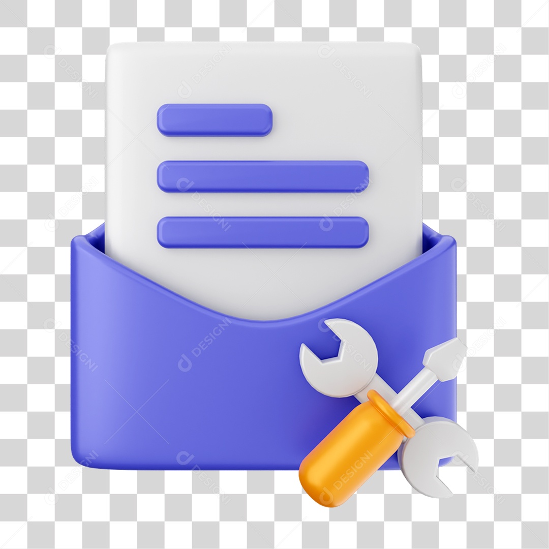 Elemento 3D Ícone de Correio Arquivo PNG Transparente