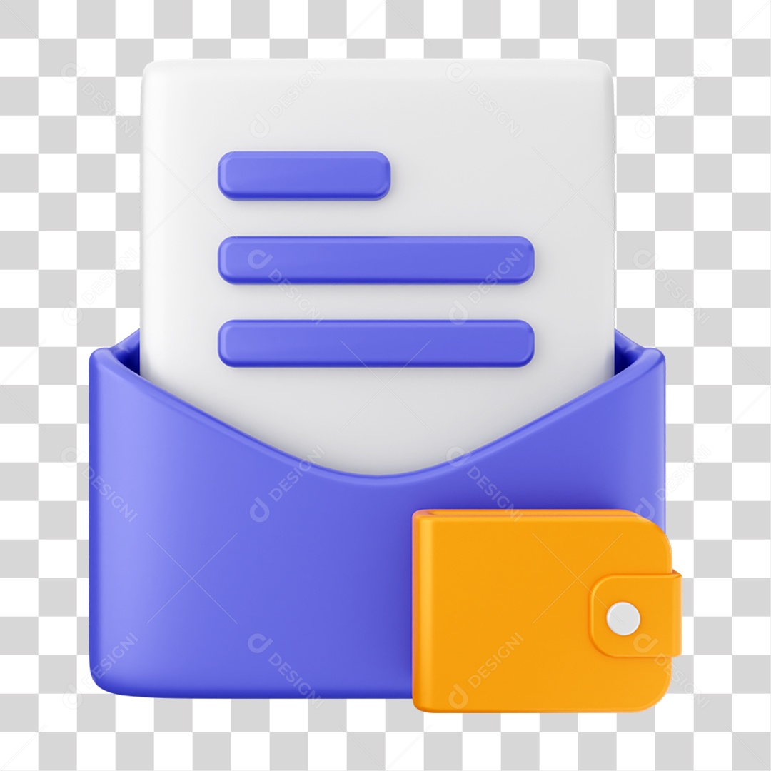 Elemento 3D Ícone de Correio Arquivo PNG Transparente