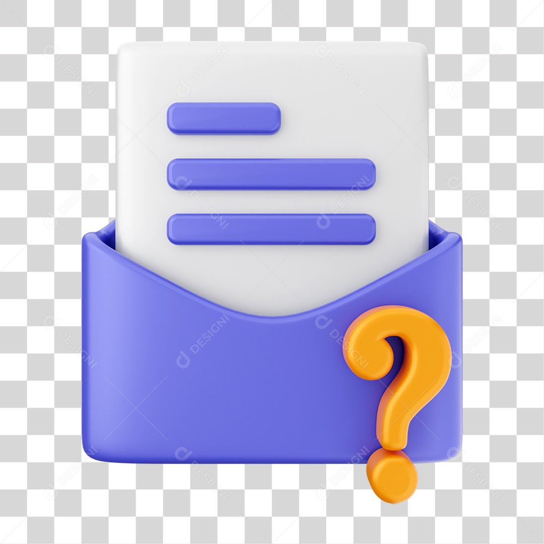 Elemento 3D Ícone de Correio Arquivo PNG Transparente