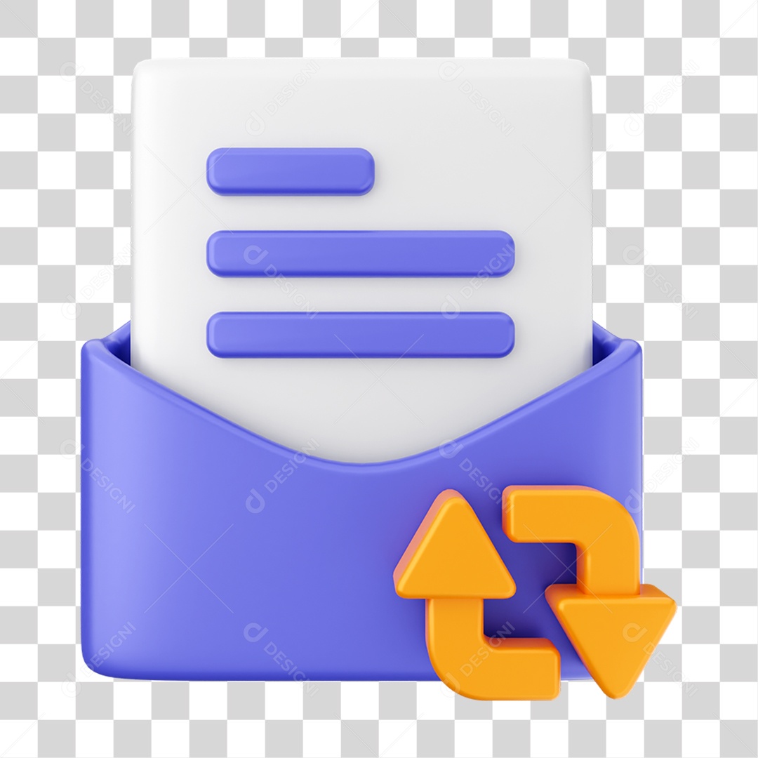 Elemento 3D Ícone de Correio Arquivo PNG Transparente