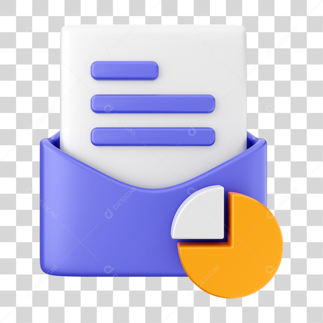 Elemento 3D Ícone de Correio Arquivo PNG Transparente
