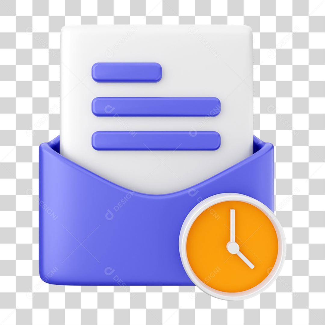 Elemento 3D Ícone de Correio Arquivo PNG Transparente