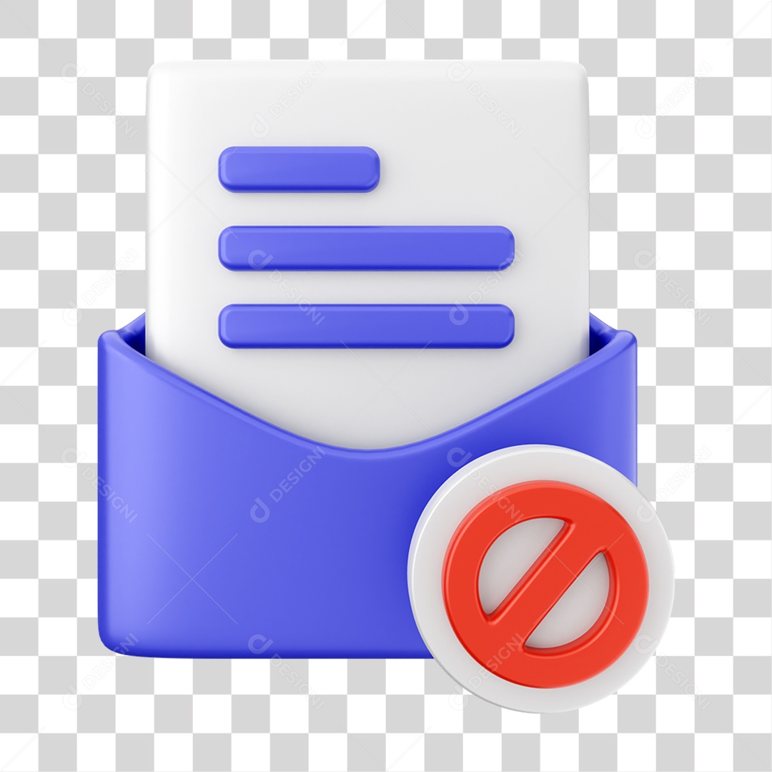 Elemento 3D Ícone de Correio Arquivo PNG Transparente