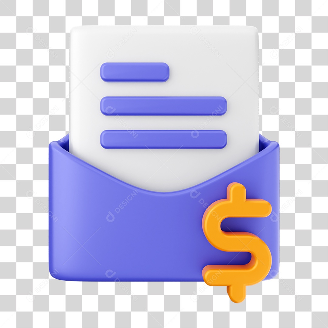 Elemento 3D Ícone de Correio Arquivo PNG Transparente