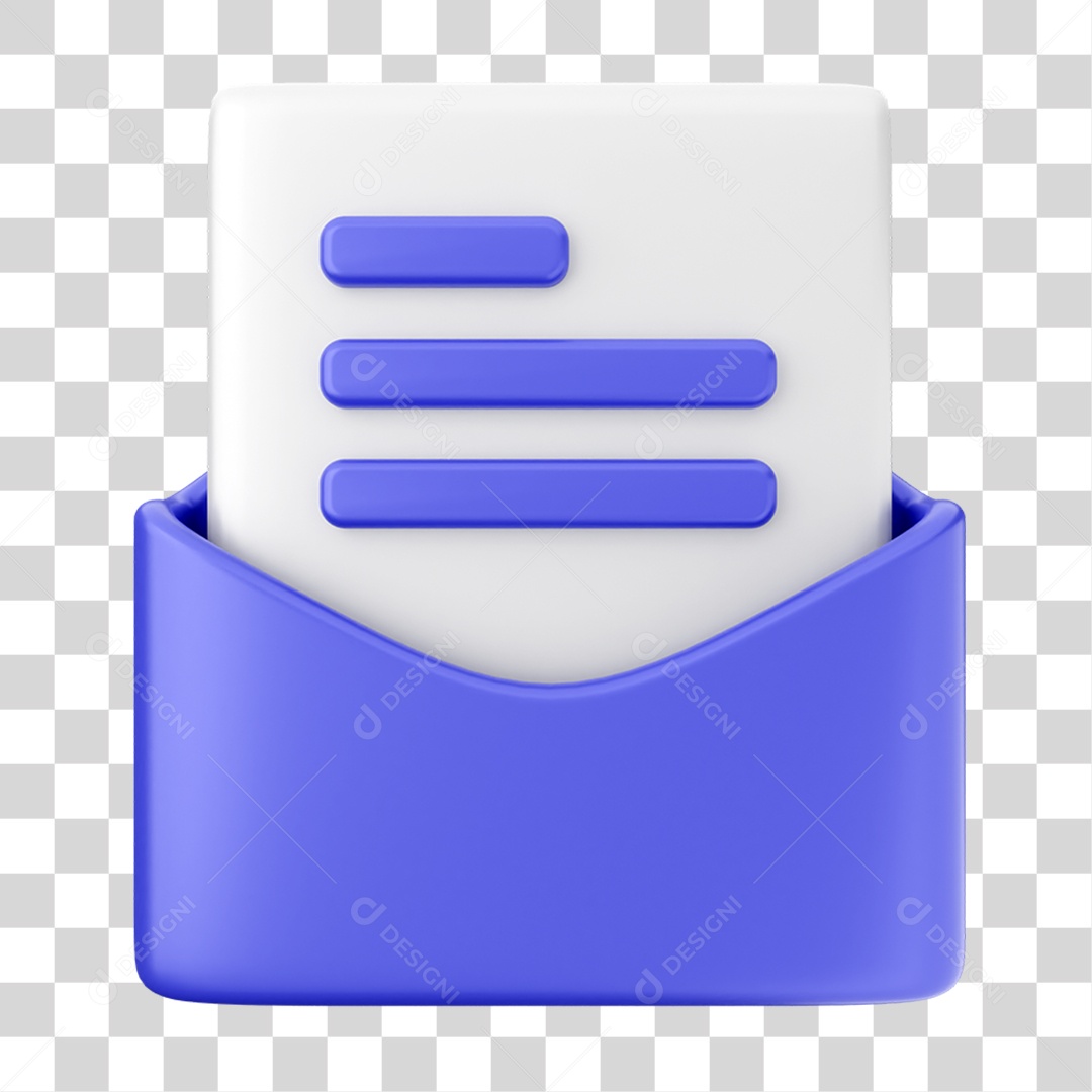Elemento 3D Ícone de Correio Arquivo PNG Transparente