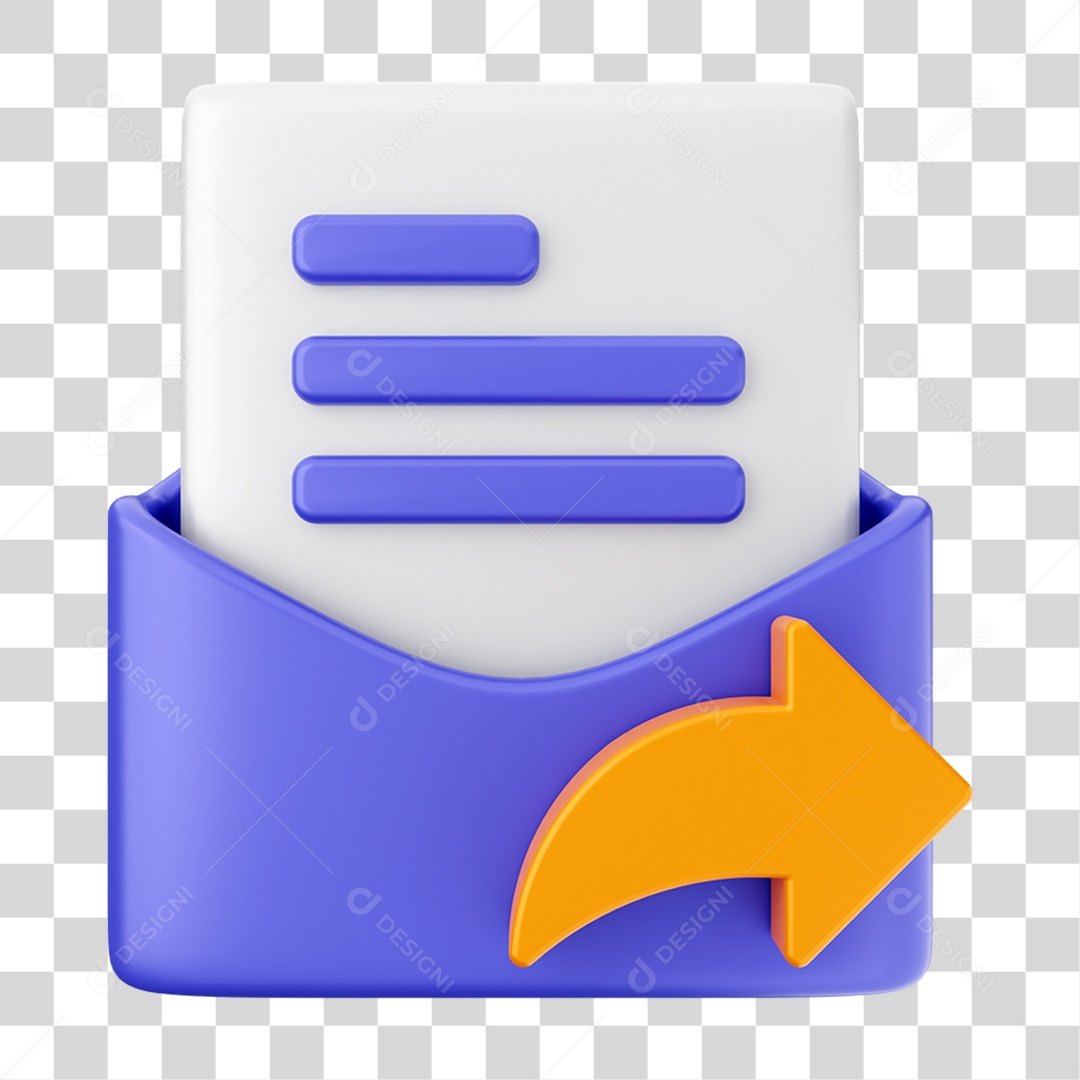 Elemento 3D Ícone de Correio Arquivo PNG Transparente