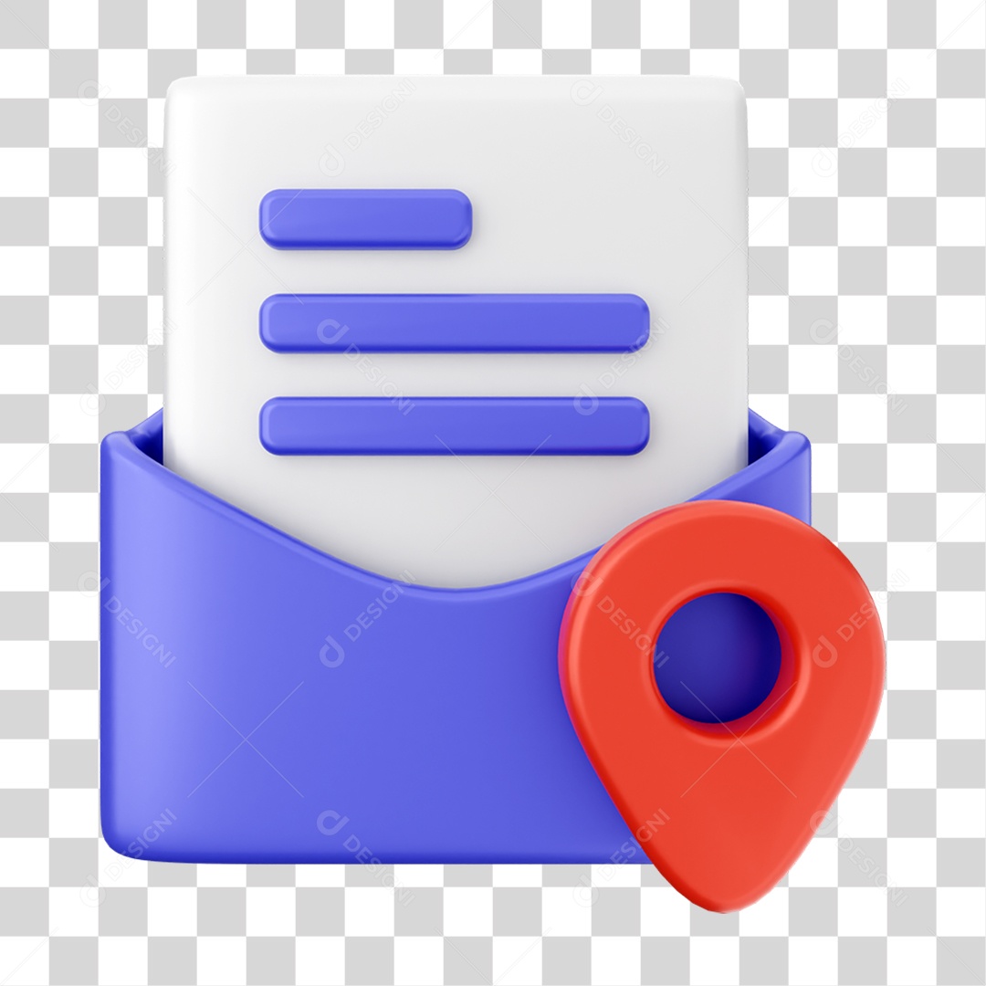 Elemento 3D Ícone de Correio Arquivo PNG Transparente