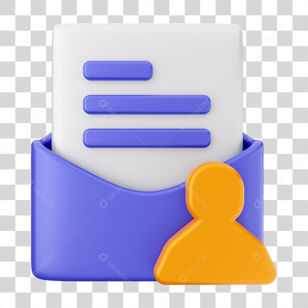 Elemento 3D Ícone de Correio Arquivo PNG Transparente