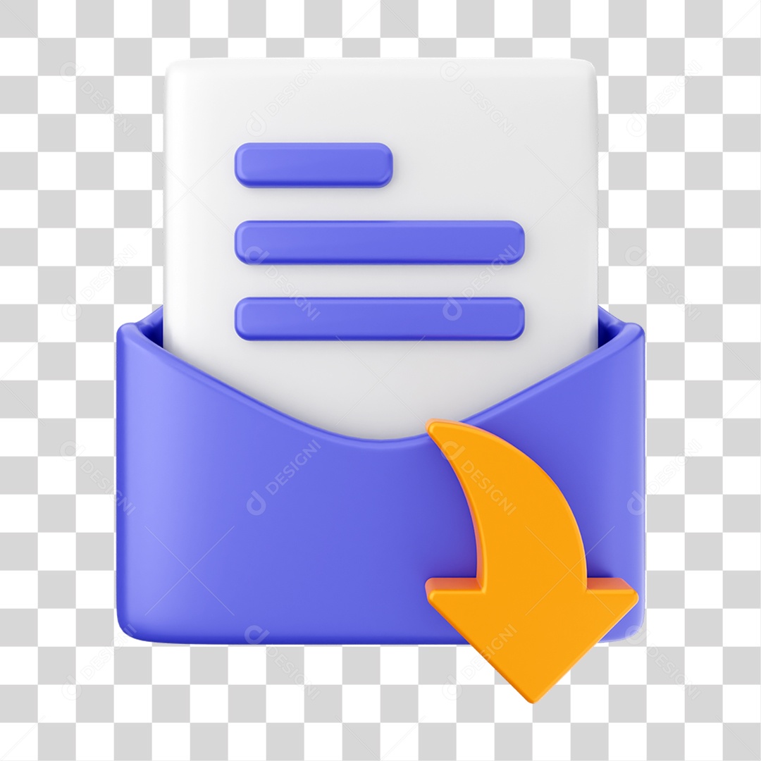 Elemento 3D Ícone de Correio Arquivo PNG Transparente