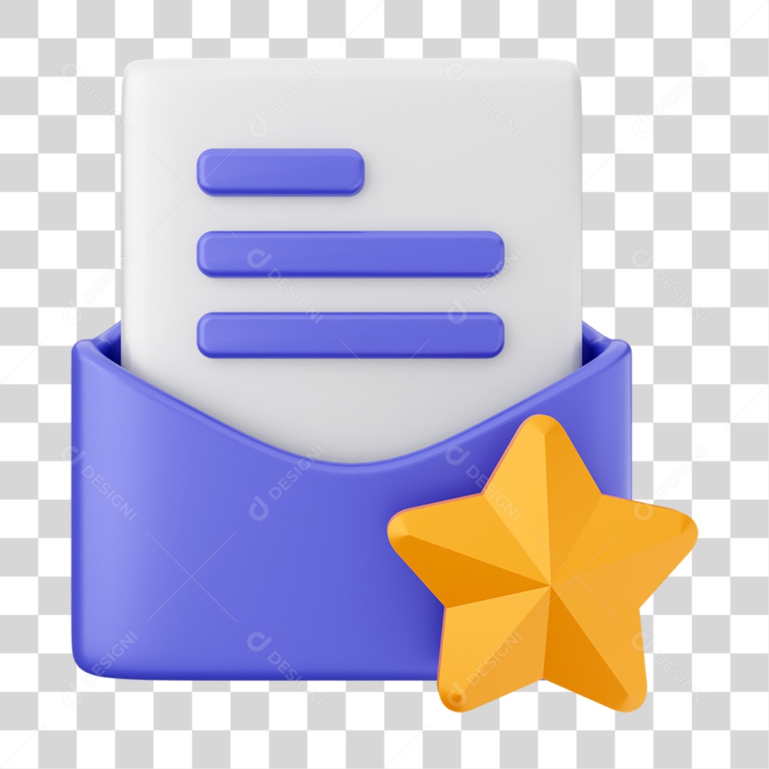 Elemento 3D Ícone de Correio Arquivo PNG Transparente